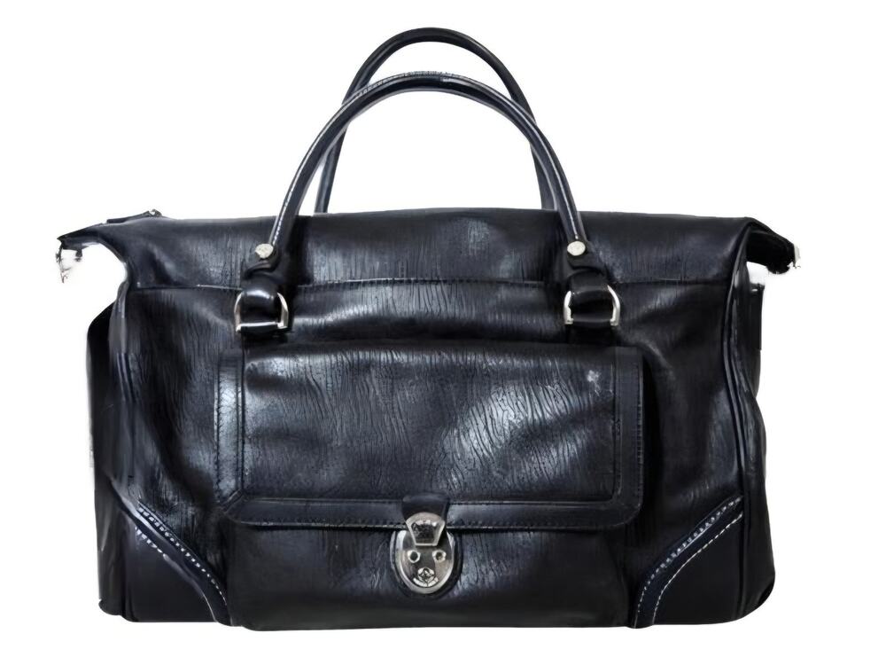 Tumi × Carlos Falchi Black Leather Satchel